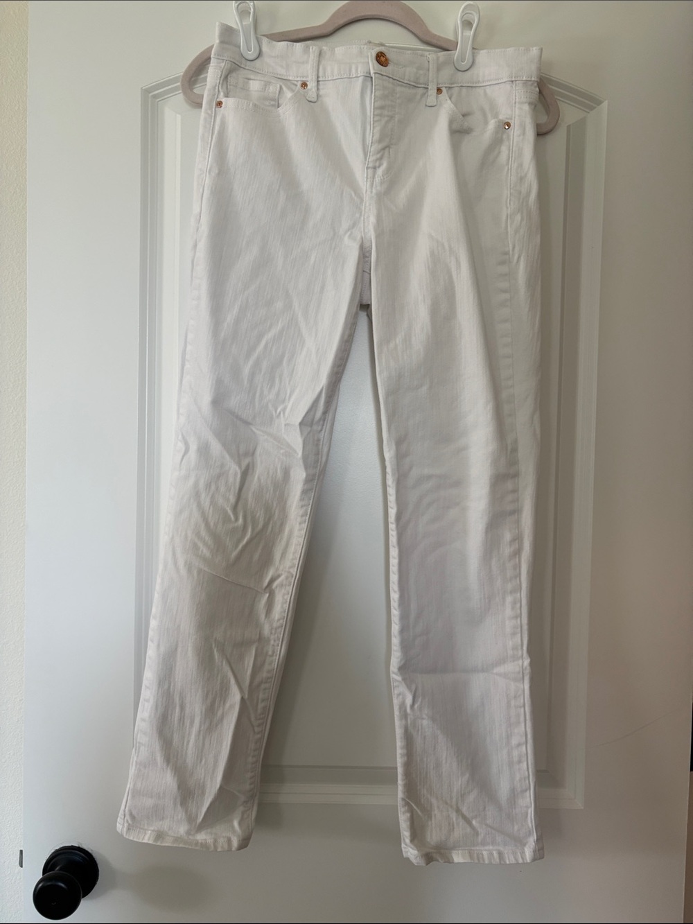 Ella Moss White Straight Leg Jeans